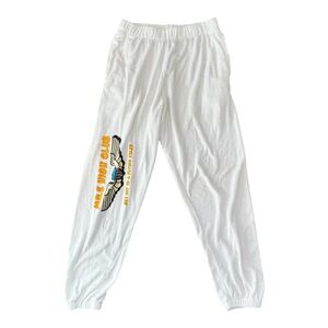 Boys Lies Sweatpants Womens Size M Mild High Club Stretch White Terry Cloth